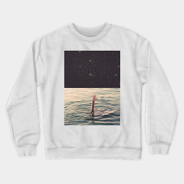 Drowned in space Crewneck Sweatshirt by lacabezaenlasnubes